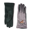 Zelly Grey & Green Deer Gloves