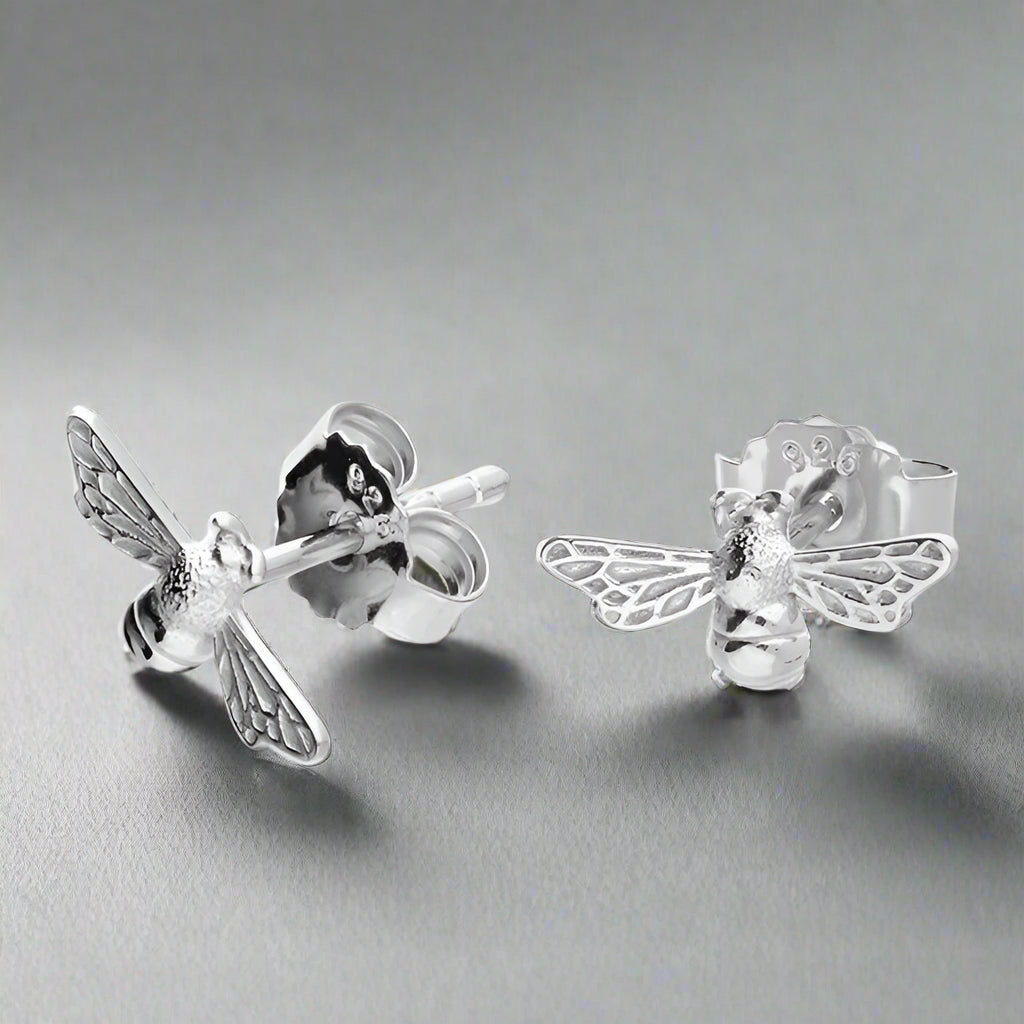 Sterling Silver Bee Stud Earrings