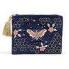 POM Navy Bee Velvet Purse