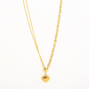 Miramira Double Chain Heart Gold Plated Stainless Steel Necklace