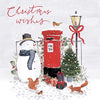 Snowman & Postbox Christmas Wishes Card