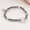 POM Grey Bead Bracelet with Silver Stars