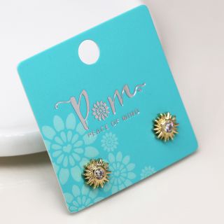 POM Faux Gold Sunburst Earrings