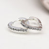 POM Silver Plated Crystal Edged Heart Hoop Earrings