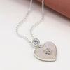 POM Silver Plated Shell and Crystal Heart Necklace