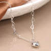 POM Sterling Silver Heart Chain Necklace