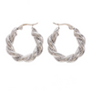 Miramira Silver Twisted Hoop Earrings