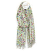 POM White Multi Wildflower Meadow Print Modal Scarf