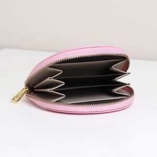 POM Baby Pink Textured Faux Leather Coin Purse