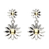 Iris & Miel Sterling Silver Double Daisy Drop Earrings