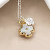 POM Faux Gold and Silver Plated Double Quatrefoil Necklace