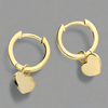 Sterling Silver Gold Plated Heart Hoop Earrings