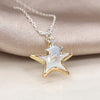 POM Faux Gold and Silver Plated Double Star Necklace