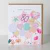 Belly Button Age 80th Balloons Card