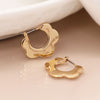 POM Golden Retro Flower Hoop Earrings