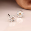 POM Silver Plated Daisy Stud Earrings