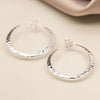 POM Sterling Silver Textured Hoop Earrings