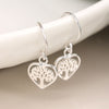 POM Sterling Silver Tree & Heart Hook Earrings