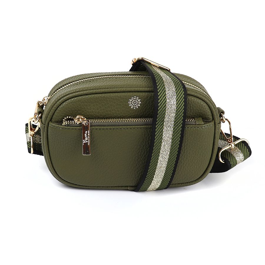 POM Dark Khaki Vegan Leather Small Camera Bag