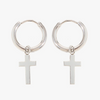 Miramira Silver Cross Huggie Earrings