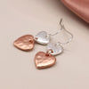 POM Double Heart Silver & Rose Gold