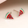 POM Sterling Silver Enamel Watermelon Stud Earrings