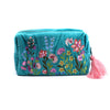 POM Turquoise Summer Meadow Velvet Wash Bag