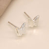 POM Sterling Silver Layered Butterfly Stud Earrings