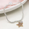 POM Silver Plated and Faux Gold Double Star Bracelet