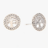 Miramira Zirconia Tree of Life Stainless Steel Stud Earrings