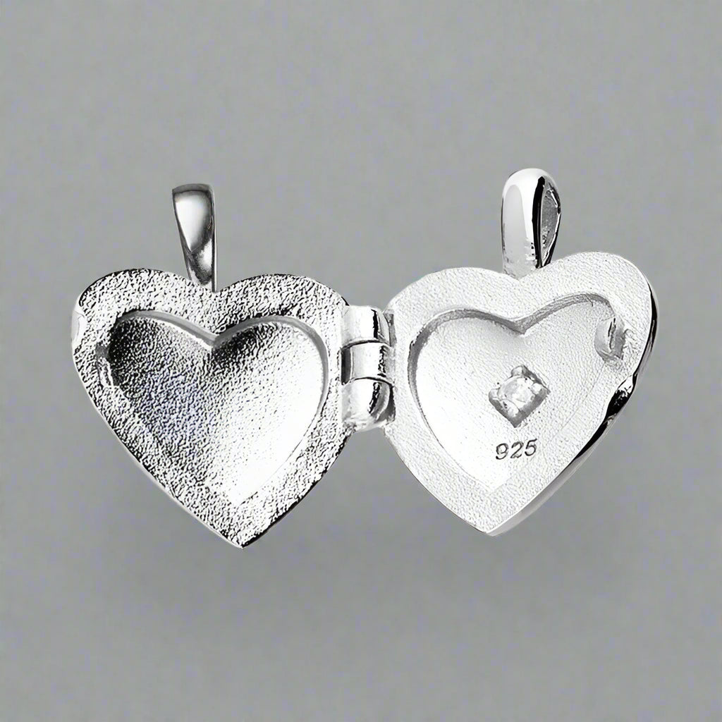 Sterling Silver Small Heart Locket Necklace