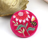 POM Fuchsia Floral Velvet Mirror