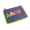 POM Beaded Denim Amour Small Holiday Purse