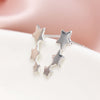 POM Sterling Silver Row of Stars Stud Earrings