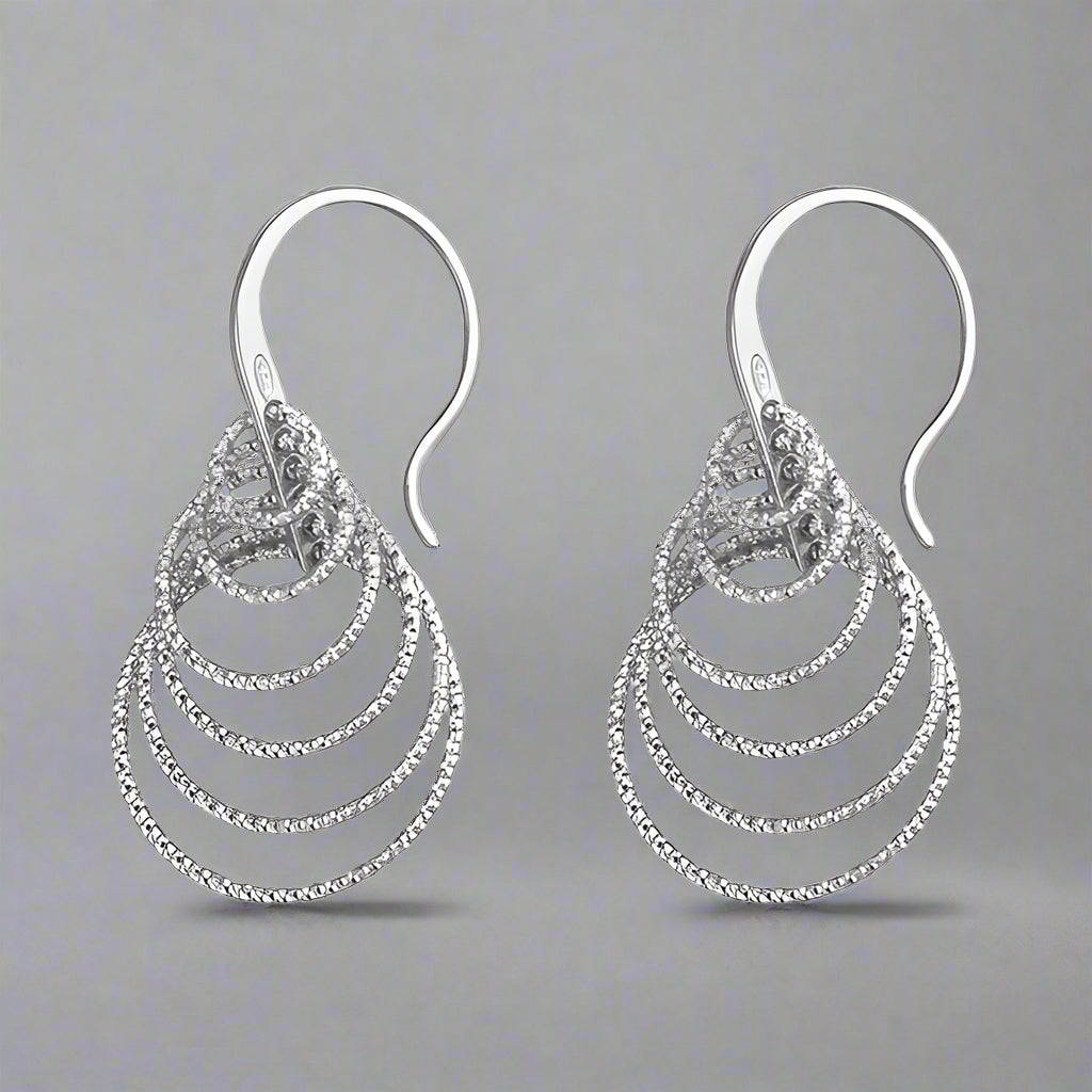 Sterling Silver Layered Circle Hook Earrings