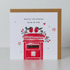 Belly Button Mum & Dad Postbox Robins Christmas Card