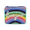 POM Beaded Multi Rainbow Bonjour Small Holiday Purse