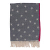 Zelly Grey Star Scarf with Pink Stitching