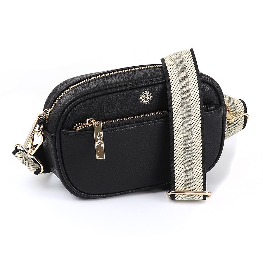 POM Black Vegan Leather Small Camera Bag