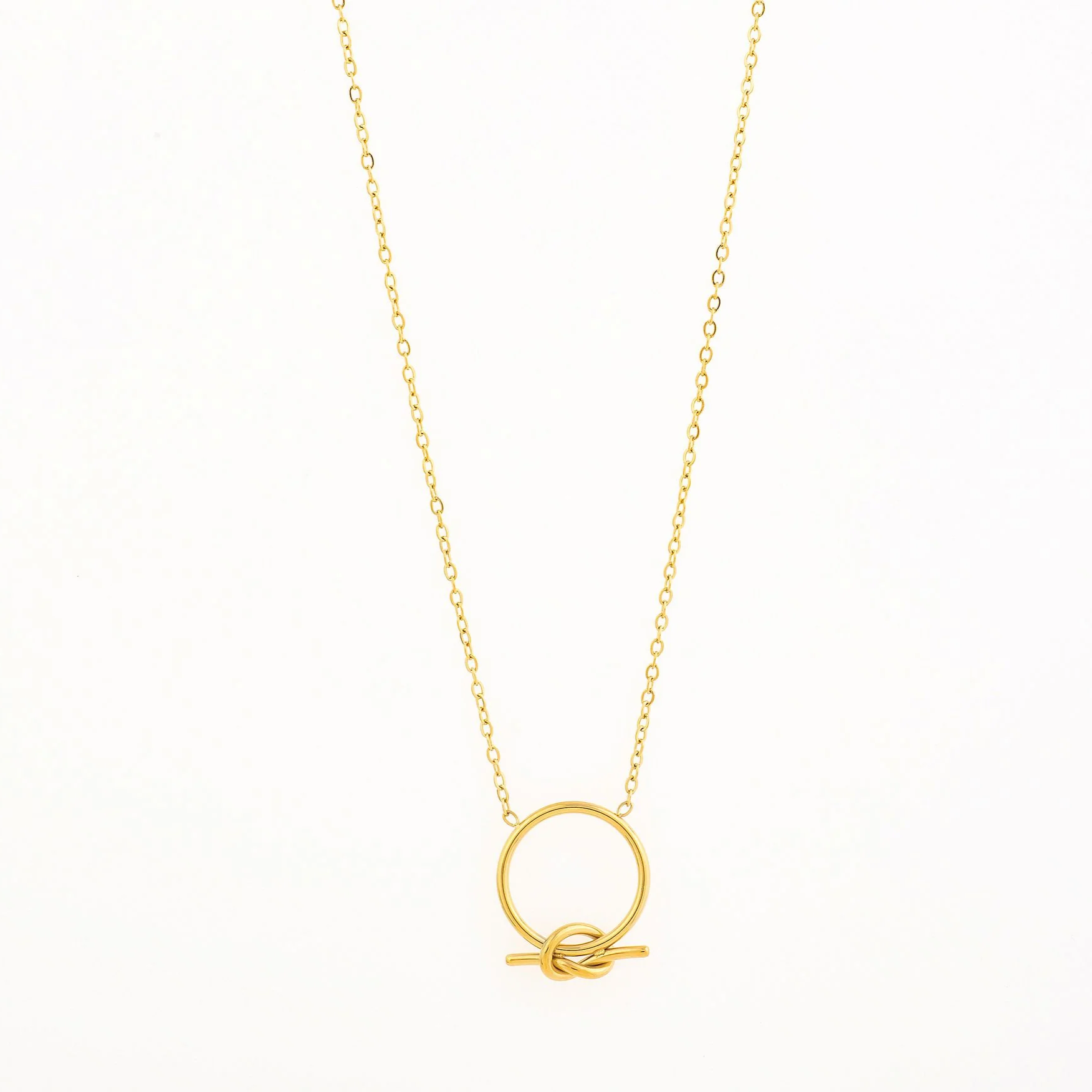 Miramira Circle Knot Gold Plated Stainless Steel Necklace