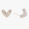 Miramira Silver Zirconia Heart Stud Earrings