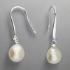 Sterling Silver Hanging Pearl Hook Earrings