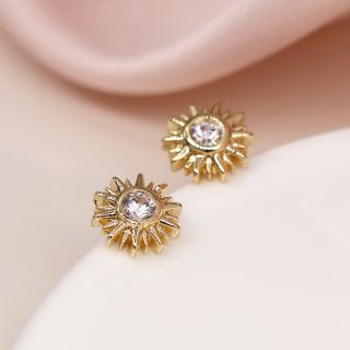 POM Faux Gold Sunburst Earrings