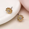 POM Faux Gold Sunburst Earrings