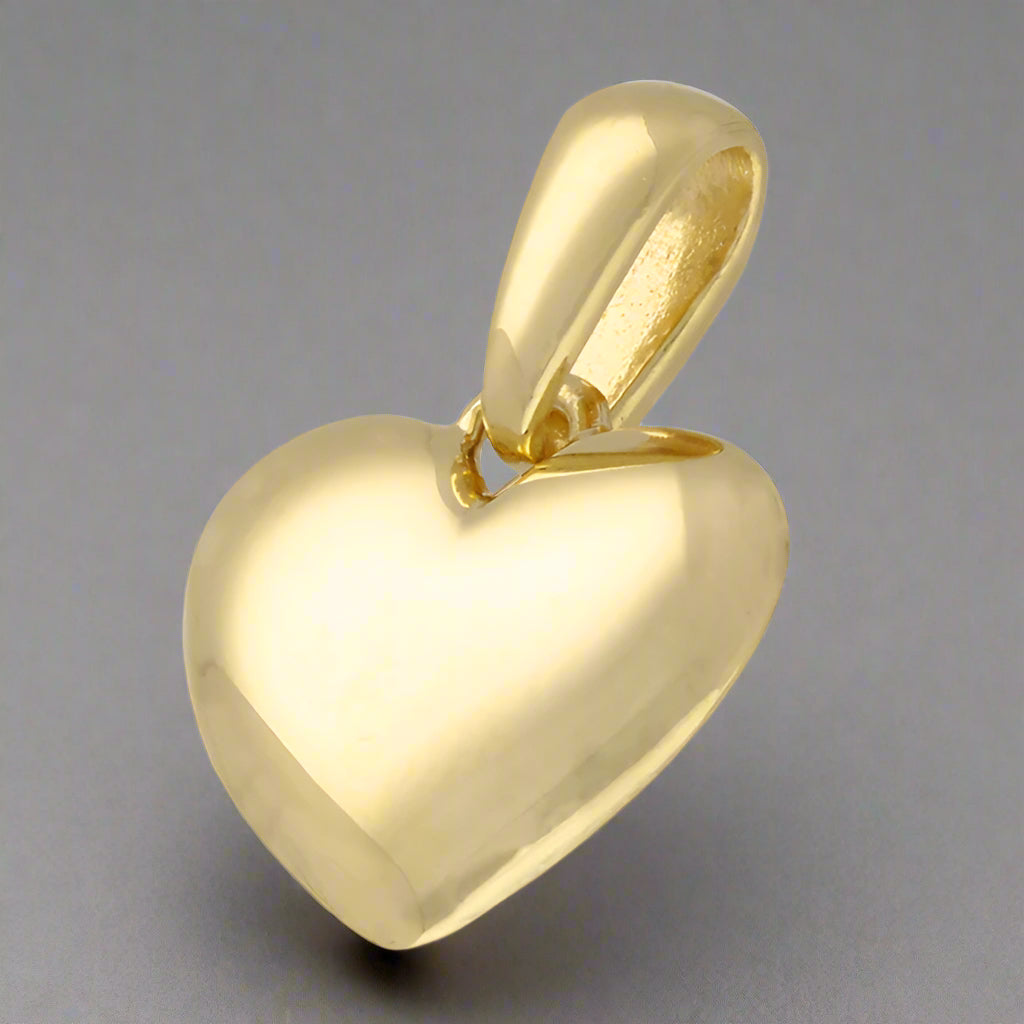 Sterling Silver Gold Plated Solid Heart Necklace