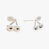 Miramira Silver Cherry Stud Earrings