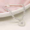 POM Silver Plated Shell and Crystal Heart Bracelet