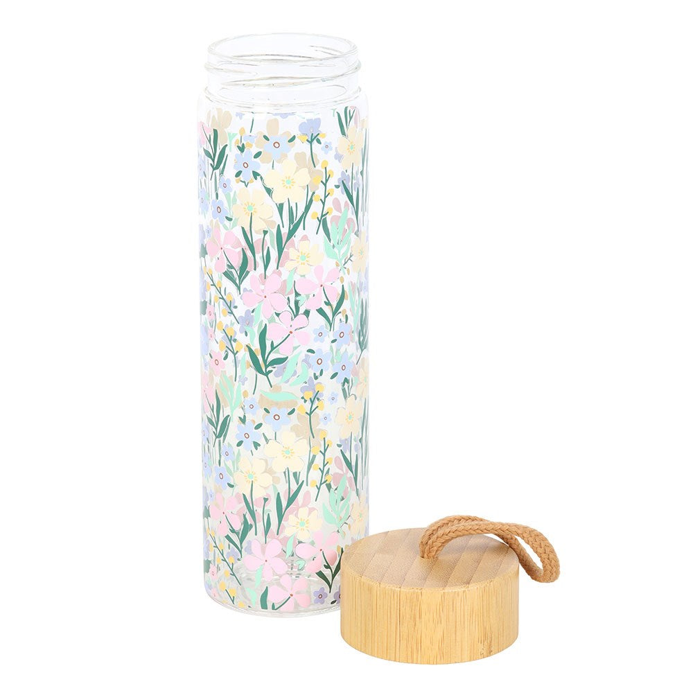 Floral Ditsy Glass Water Bottle