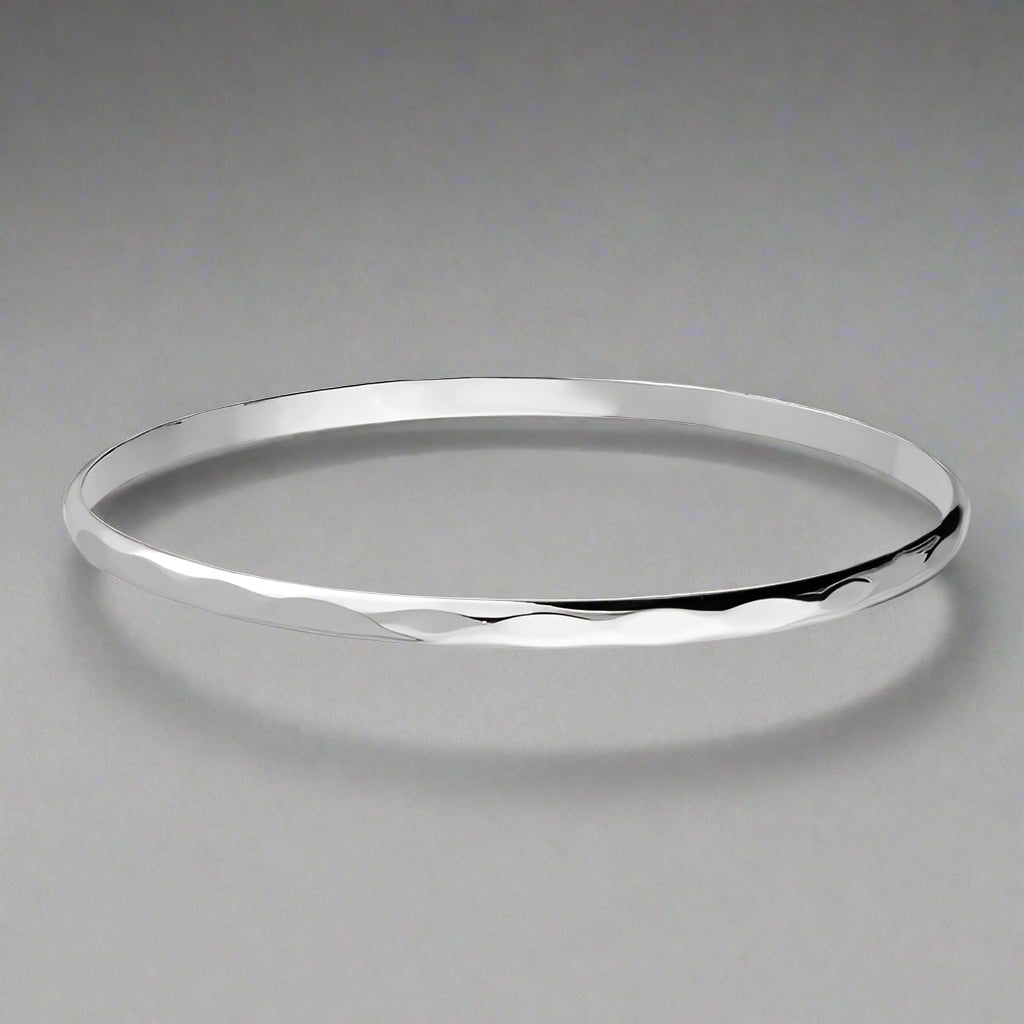 Sterling Silver Hammered Bangle