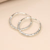 POM Sterling Silver Textured Fine Hoop Earrings